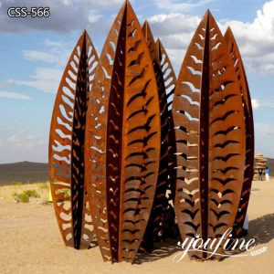 Garden Leaf Sculpture Unique Rusty Art Outdoor Decor for Sale CSS-566