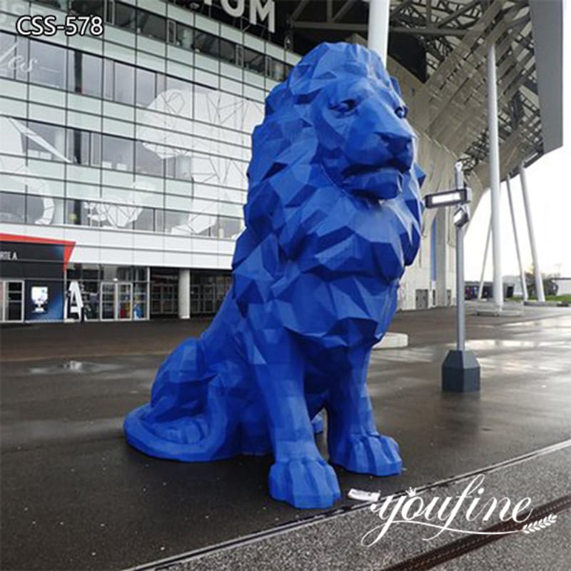 Geometric Lion Statue Modern Metal Outdoor Decor Manufacturer CSS-578