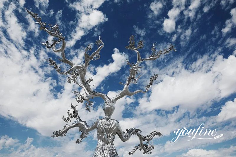 Metal Tree Sculpture Modern Polished Art Decor Factory Supply CSS-541 - Center Square - 2