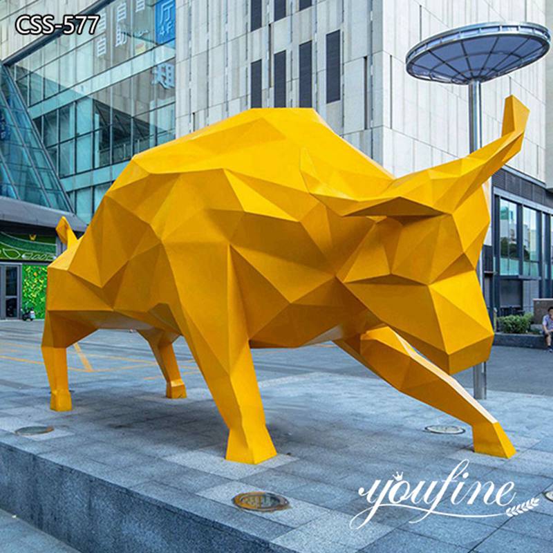 Metal Bull Statue Stainless Steel Color Art Decor Supplier