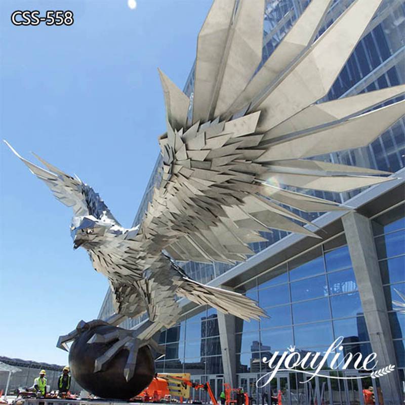 Metal Falcon Statue Colossal Modern Outdoor Decor Factory Supply CSS-558 - Center Square - 4