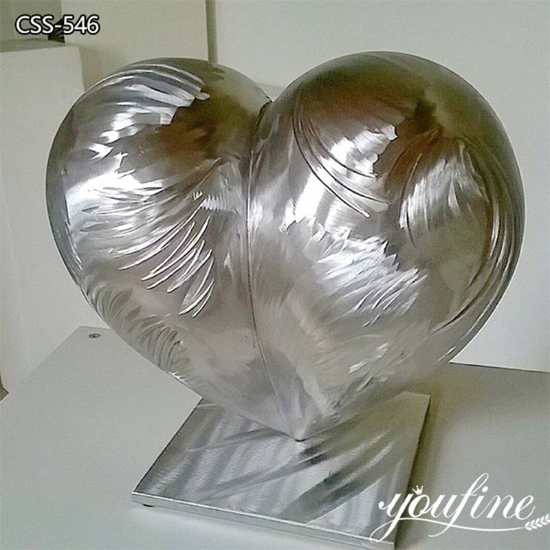 Metal Heart Sculpture Contemporary Stainless Steel Decor Manufacturer CSS-546 (1)