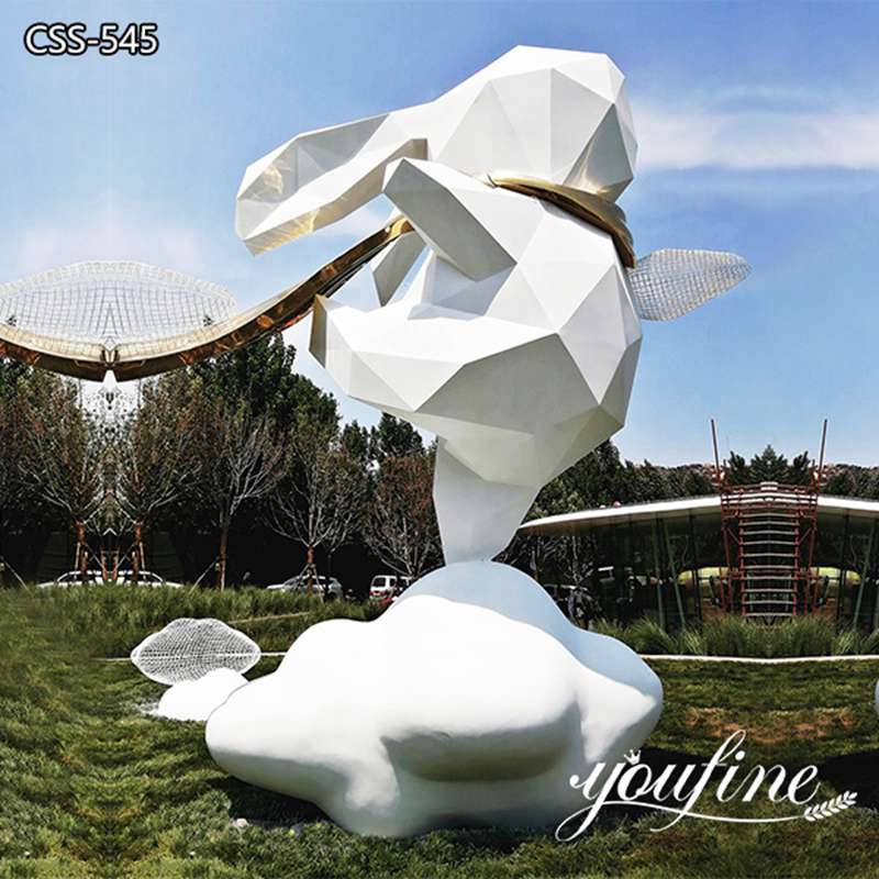 Metal Rabbit Sculpture Modern Painted Art Outdoor Decor for Sale CSS-545 (2)