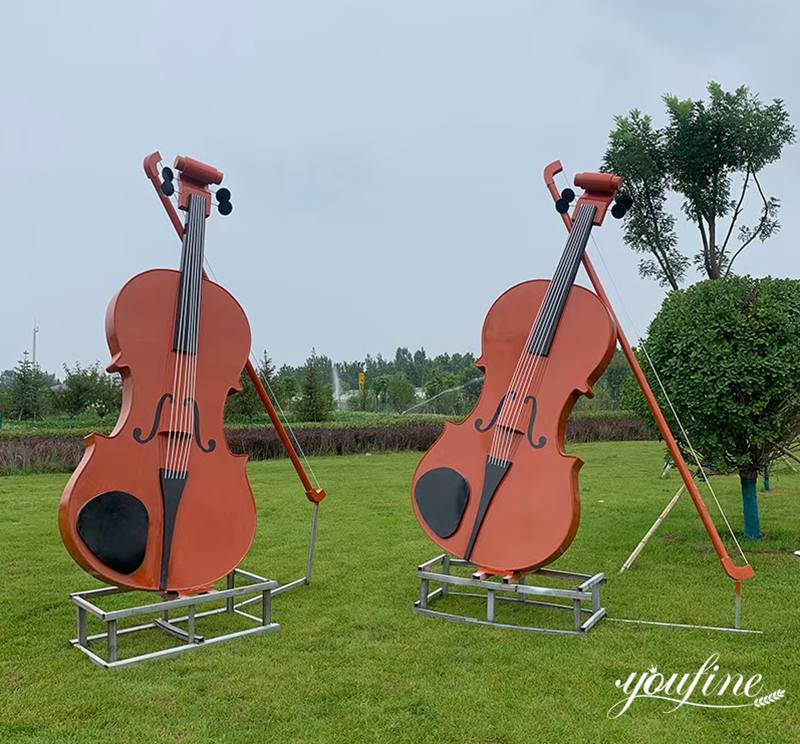 Large Metal Cello Sculptures Bar Garden Decor for Sale CSS-473 - Painted Metal Sculpture - 2