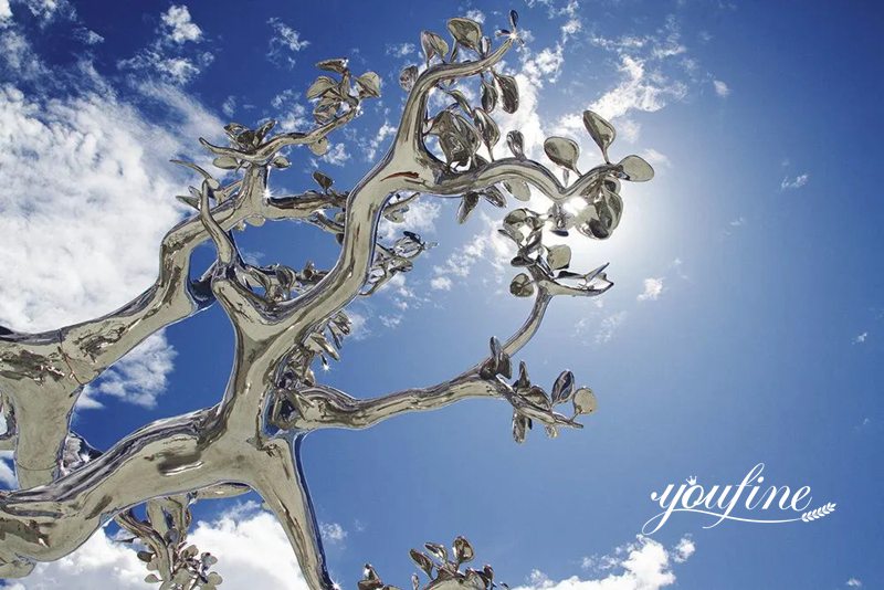 Metal Tree Sculpture Modern Polished Art Decor Factory Supply CSS-541 - Center Square - 5