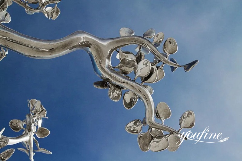 Metal Tree Sculpture Modern Polished Art Decor Factory Supply CSS-541 - Center Square - 4