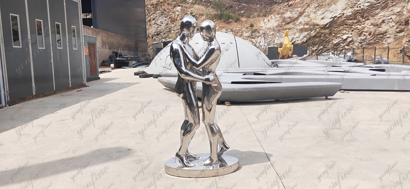 couple figure deisgn stainless steel outdoor sculpture for sale