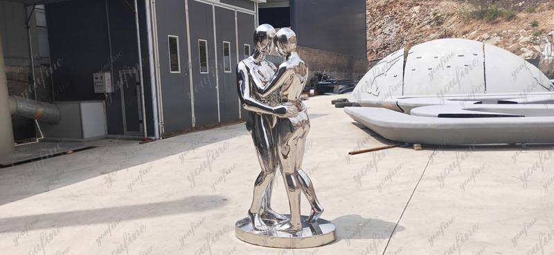 couple figure deisgn stainless steel outdoor sculpture for sale