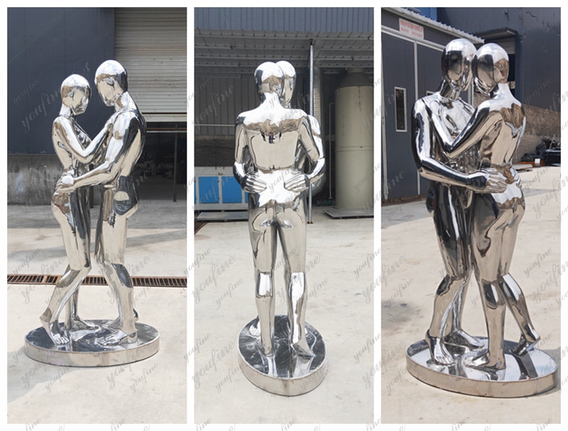 couple figure deisgn stainless steel outdoor sculpture for sale