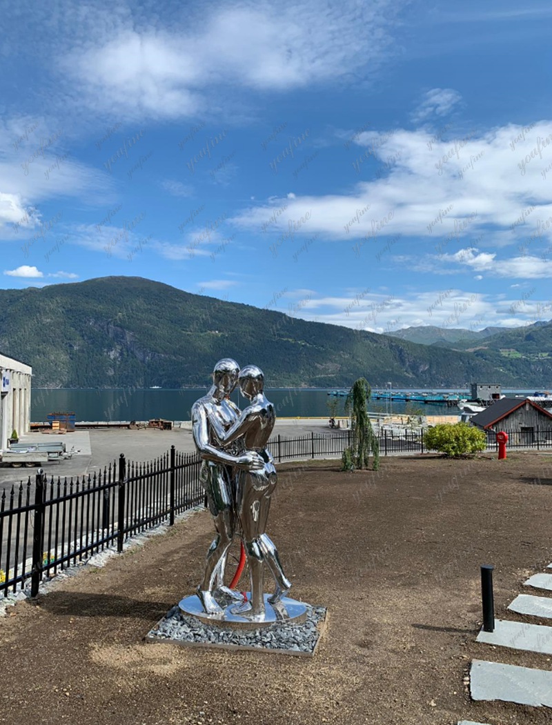 couple figure deisgn stainless steel outdoor sculpture for sale