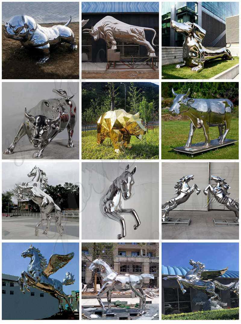 Geometric Lion Statue Modern Metal Outdoor Decor Manufacturer CSS-578 - Garden Metal Sculpture - 4