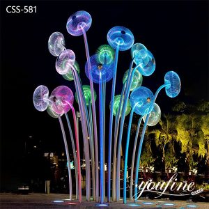 Metal Garden Flowers Bubble Forest Light Sculpture Outdoor Decor CSS-581
