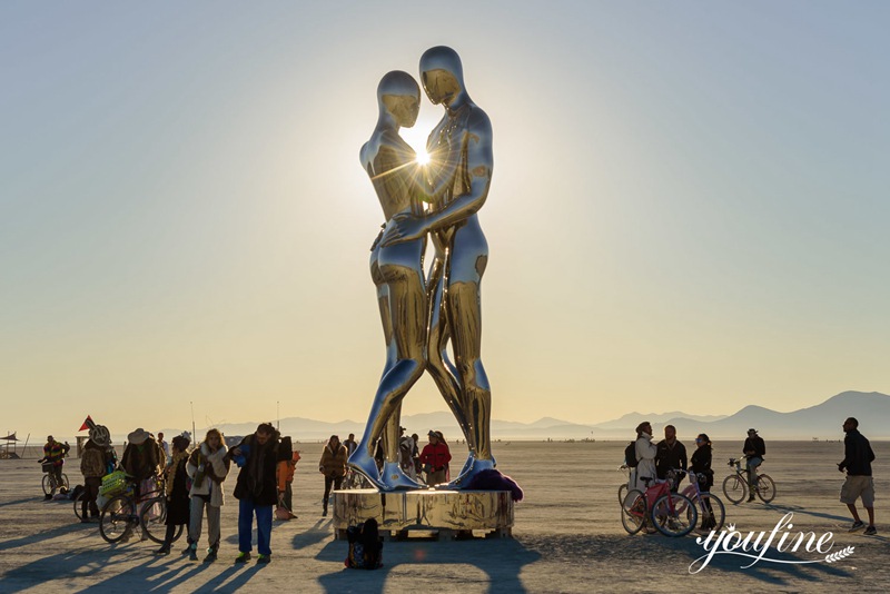 Stainless Steel Modern Outdoor Sculpture Burning Man Art CSS-341 - Mirror Stainless Steel Sculpture - 1