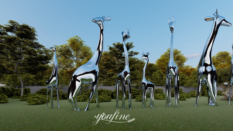 Wire Giraffe Sculpture Stainless Steel Modern Art Decor Factory Supply CSS-567 - Center Square - 8