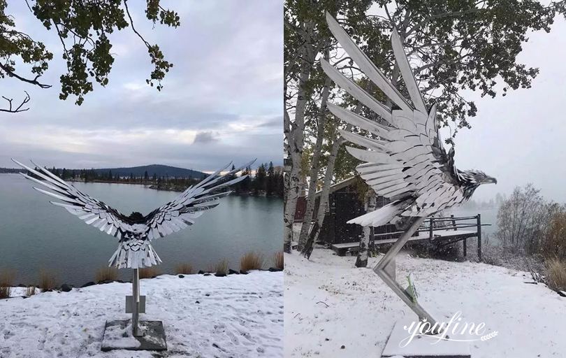 Large Outdoor Metal Art Eagle Sculpture Urban Landscape Decor for Sale CSS-559 - Metal Animal Sculpture - 2