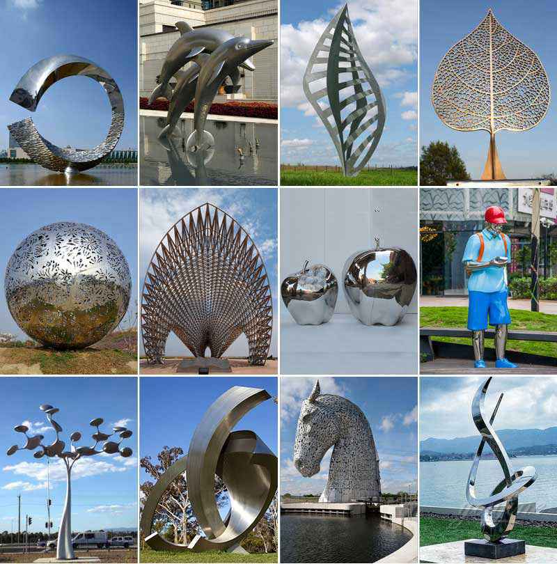 Outdoor Modern Art Sculpture Stainless Steel Polished Design for Sale CSS-571 - Center Square - 3
