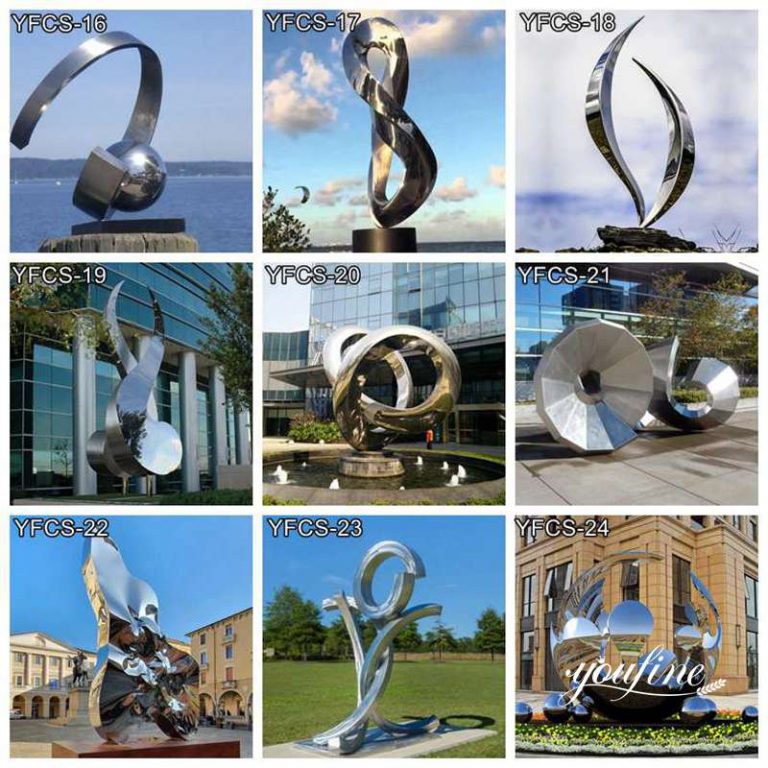 Stainless Steel Garden Sculpture Contemporary Abstract Decor for Sale