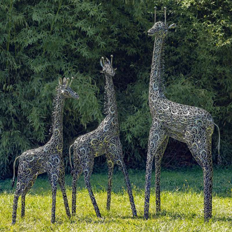 Wire Giraffe Sculpture Stainless Steel Modern Art Decor Factory Supply CSS-567 - Center Square - 3