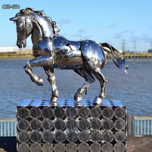 Metal Horse Sculpture Outdoor Stainless Steel Art Decor for Sale CSS-644