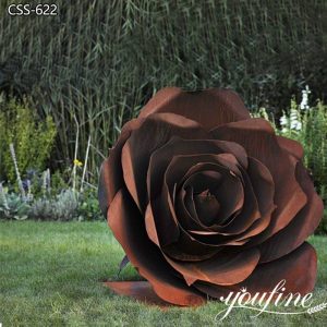 Acier Corten Sculpture Flower Outdoor Art Lawn Decor Factory Supply CSS-622