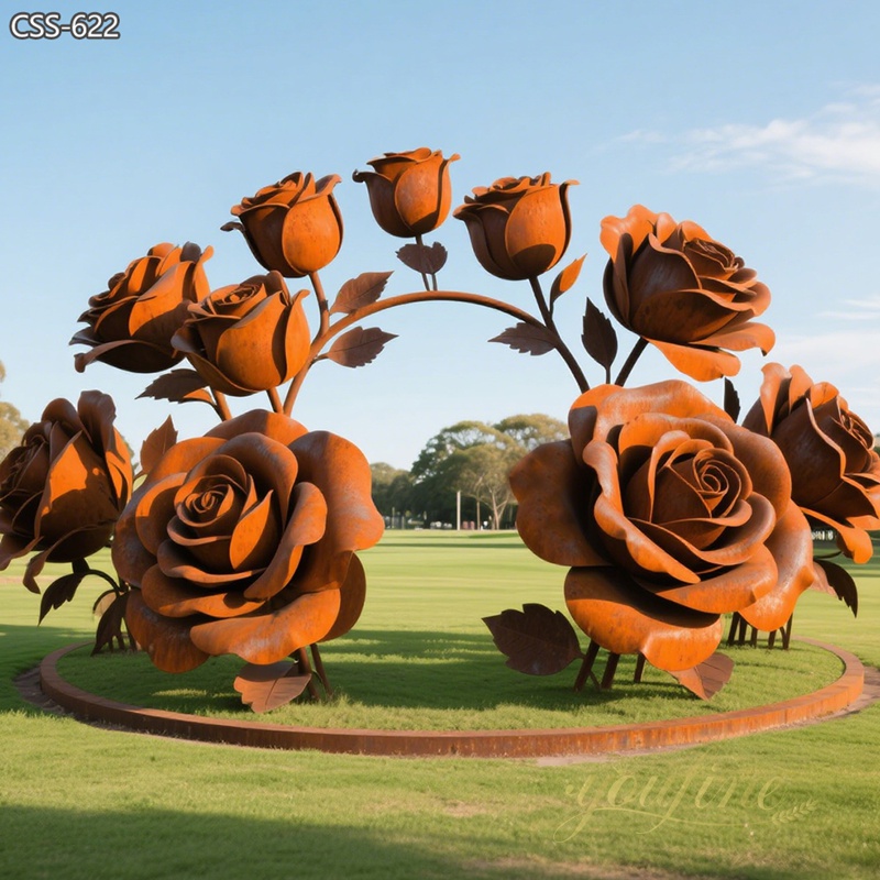 rose Acier Corten Sculpture sculpture