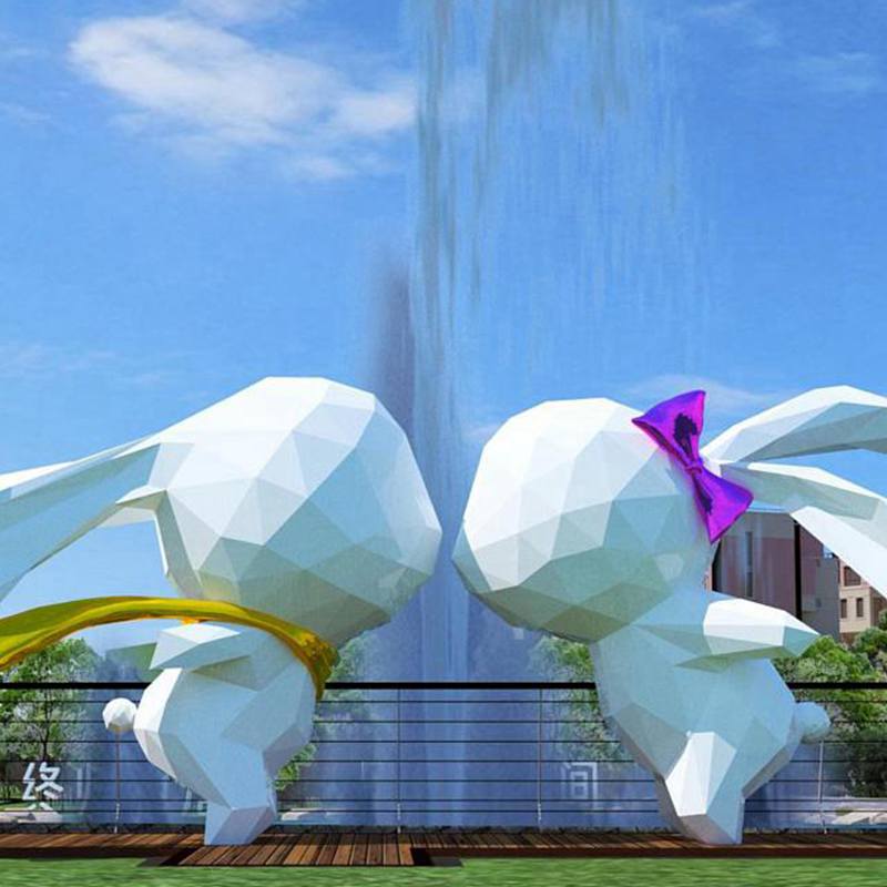 Large Outdoor Geometric Metal Rabbit Sculpture Customer Feedback from South Korea - Showcase - 1 Large Outdoor Geometric Metal Rabbit Sculpture Customer Feedback from South Korea