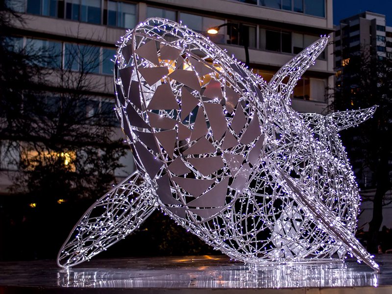 Metal Outdoor Light Art Whale Sculpture Lumiere Festival Decor CSS-641 - Metal Outdoor Light Sculpture - 7