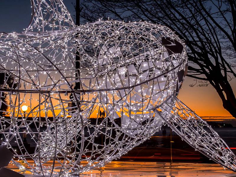 Metal Outdoor Light Art Whale Sculpture Lumiere Festival Decor CSS-641 - Metal Outdoor Light Sculpture - 8