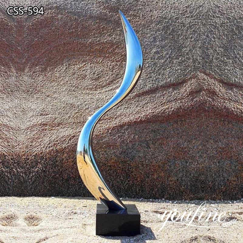 Polished Stainless Steel Sculpture Modern Art Outdoor Decor for Sale CSS-594