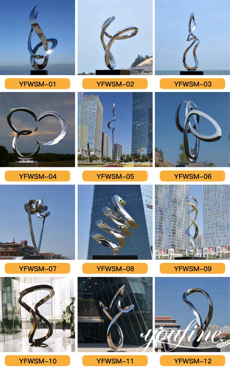 Abstract Metal Large Garden Sculpture Mobius Ring Love Art CSS-606 - Mirror Stainless Steel Sculpture - 4