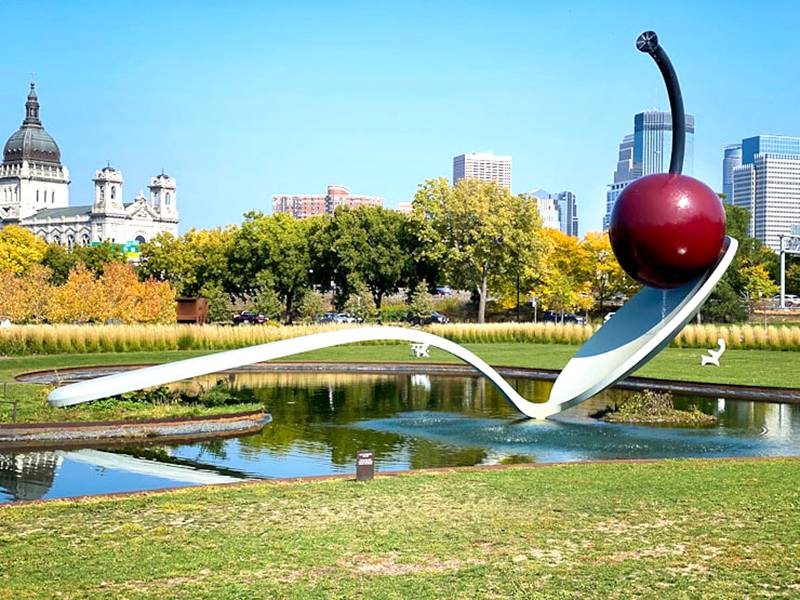 Metal Large Water Fountain Minneapolis Sculpture Garden Spoonbridge And Cherry Artwork CSS-608 - Large Metal Water Fountain - 6