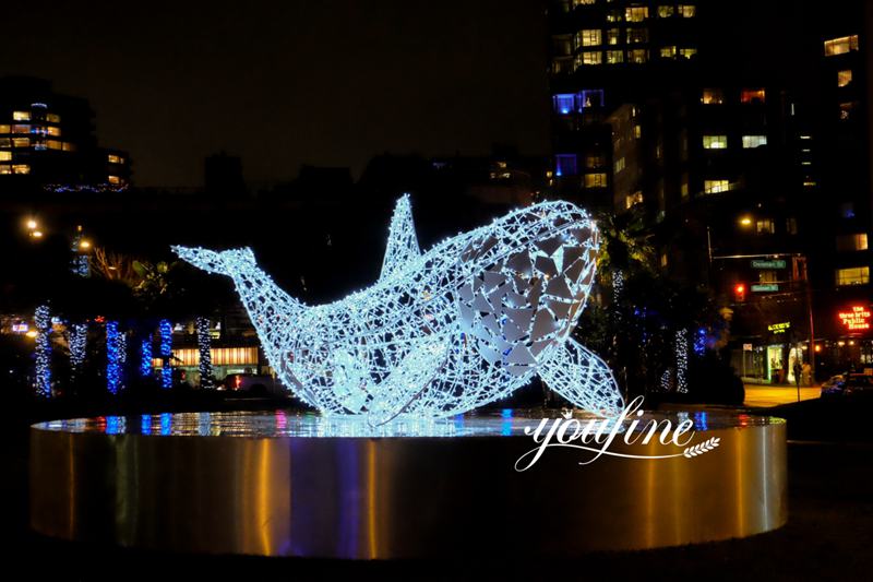 Metal Outdoor Light Art Whale Sculpture Lumiere Festival Decor CSS-641 - Metal Outdoor Light Sculpture - 1