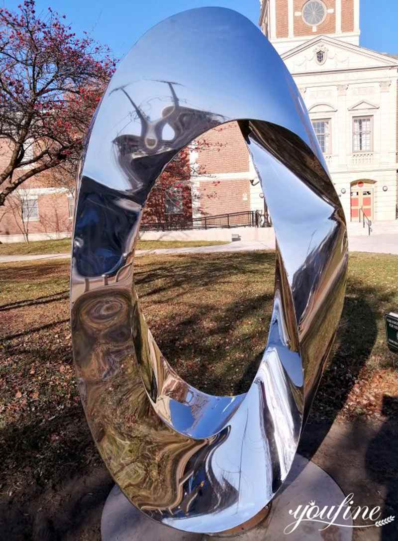 Abstract Metal Large Garden Sculpture Mobius Ring Love Art CSS-606 - Mirror Stainless Steel Sculpture - 2