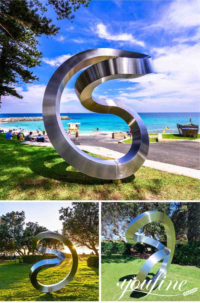 Abstract Metal Large Garden Sculpture Mobius Ring Love Art CSS-606 - Mirror Stainless Steel Sculpture - 3