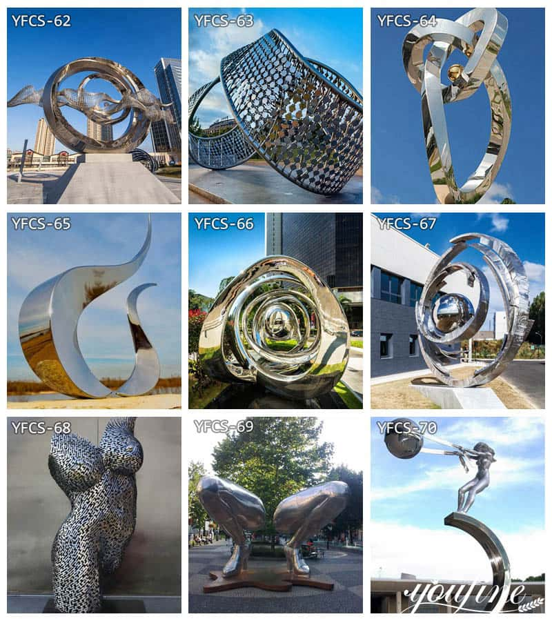 Abstract Outdoor Sculpture High Polished Metal Art Decor for Sale CSS-625 - Garden Metal Sculpture - 3