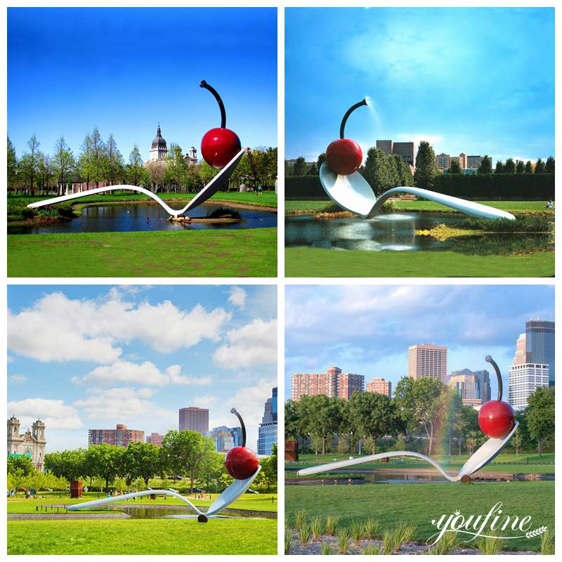 Metal Large Water Fountain Minneapolis Sculpture Garden Spoonbridge And Cherry Artwork CSS-608 - Large Metal Water Fountain - 7