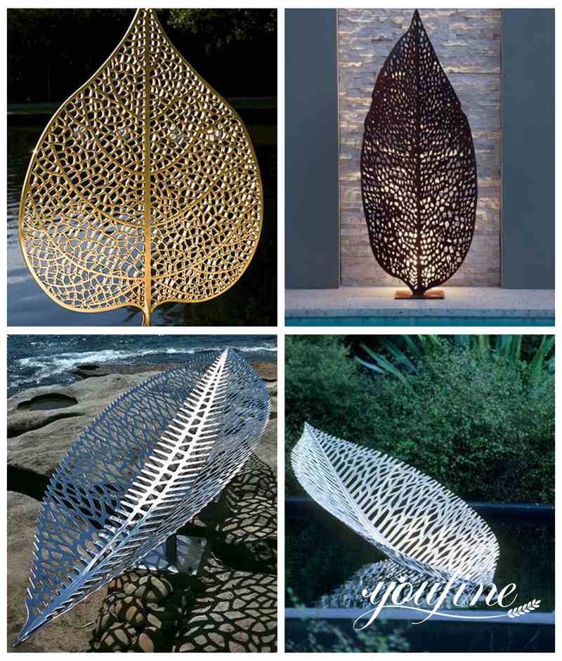 Large Metal Art for Outside Leaf Ship Sail Sculpture CSS-630 - Metal Abstract Sculpture - 1