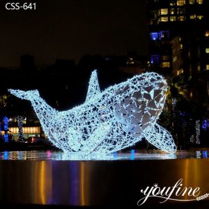 Metal Outdoor Light Art Whale Sculpture Lumiere Festival Decor CSS-641