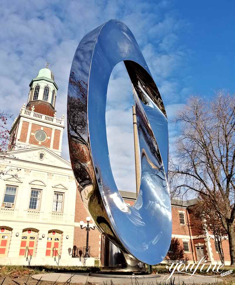 Abstract Metal Large Garden Sculpture Mobius Ring Love Art CSS-606 - Mirror Stainless Steel Sculpture - 1