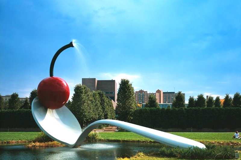 Metal Large Water Fountain Minneapolis Sculpture Garden Spoonbridge And Cherry Artwork CSS-608 - Large Metal Water Fountain - 1