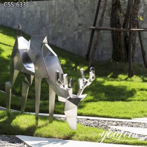 Abstract Deer Sculpture Modern Stainless Steel Art Factory Supply CSS-633