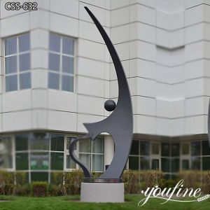 Metal Abstract Statue Art Black Modern Outdoor Decor for Sale CSS-632