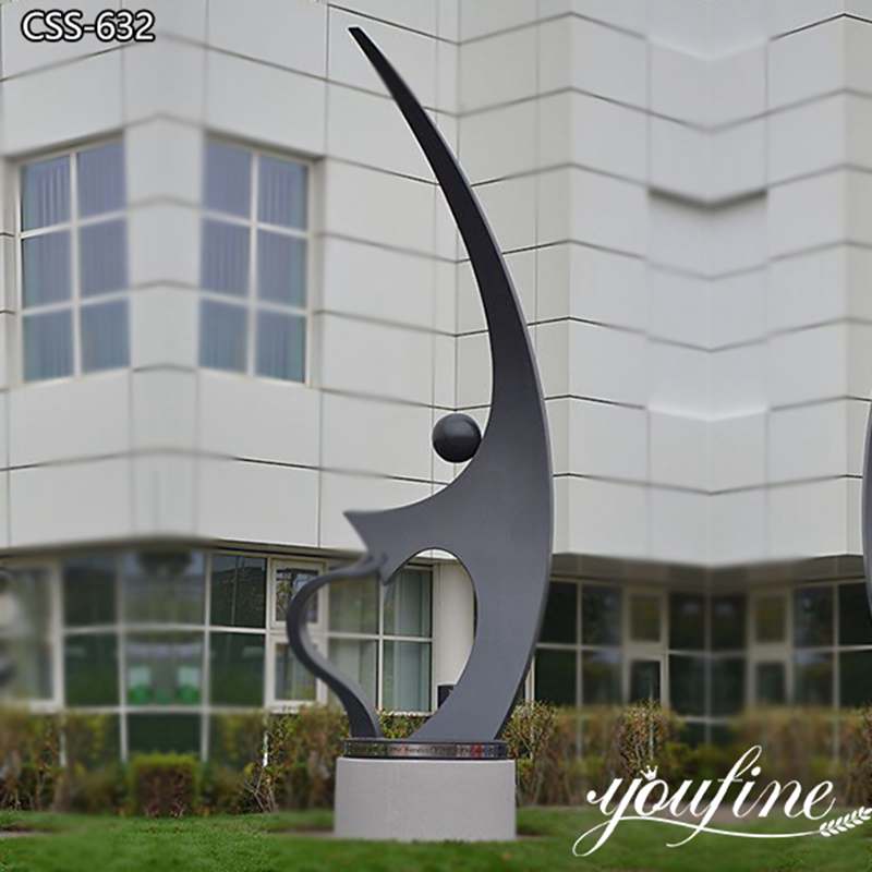 Metal Abstract Statue Art Black Modern Outdoor Decor for Sale CSS-632