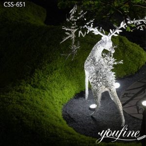 Metal Deer Sculpture Modern Hollow Light Art Design for Sale CSS-651