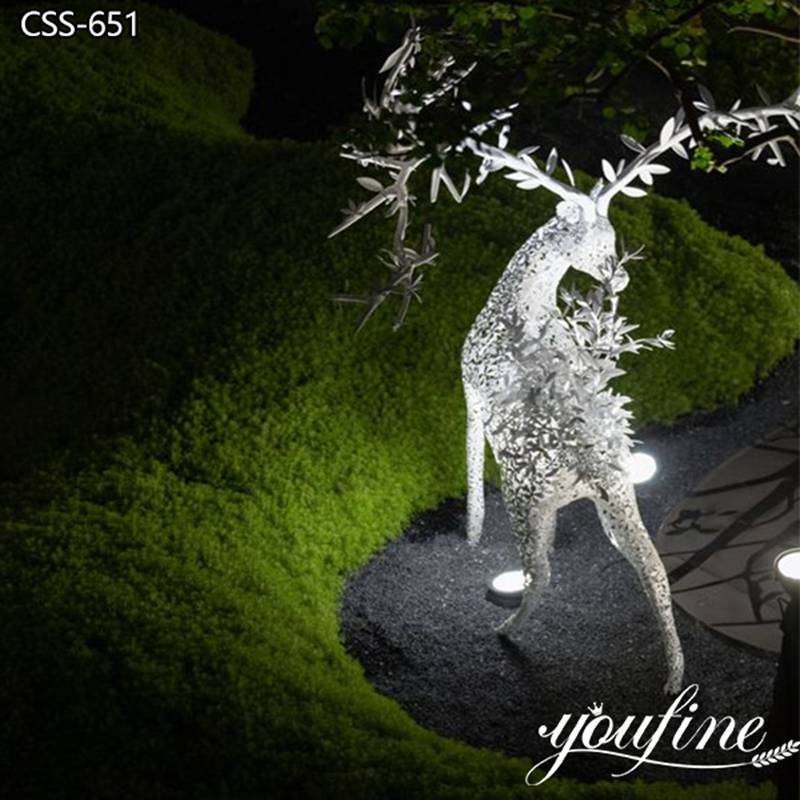 Metal Deer Sculpture Modern Hollow Light Art Design for Sale CSS-651 (2)