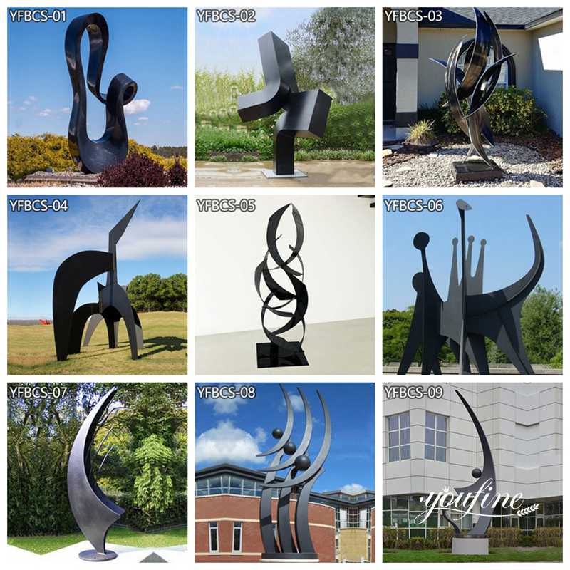 Metal Abstract Statue Art Black Modern Outdoor Decor for Sale CSS-632 - Garden Metal Sculpture - 2