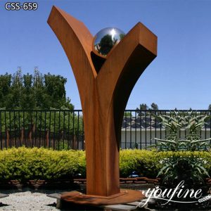 Outdoor Corten Steel Sculpture Garden Art Design for Sale CSS-659