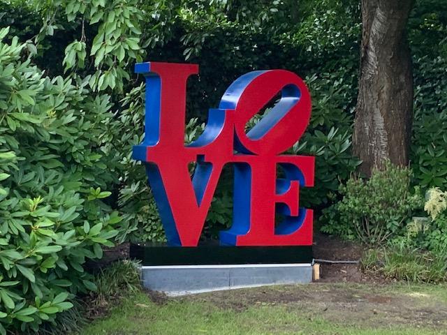 Stainless steel love sculpture