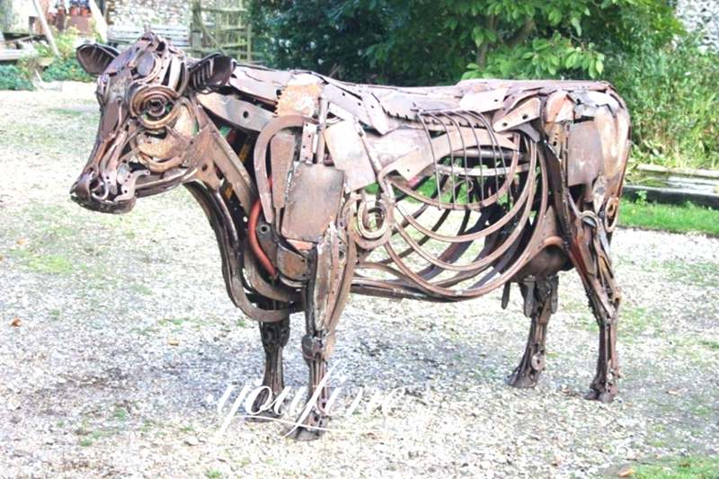 Life-size Scrap Metal Sculpture Harriet Mead Bull Art for Sale CSS-661 - Abstract Corten Sculpture - 1