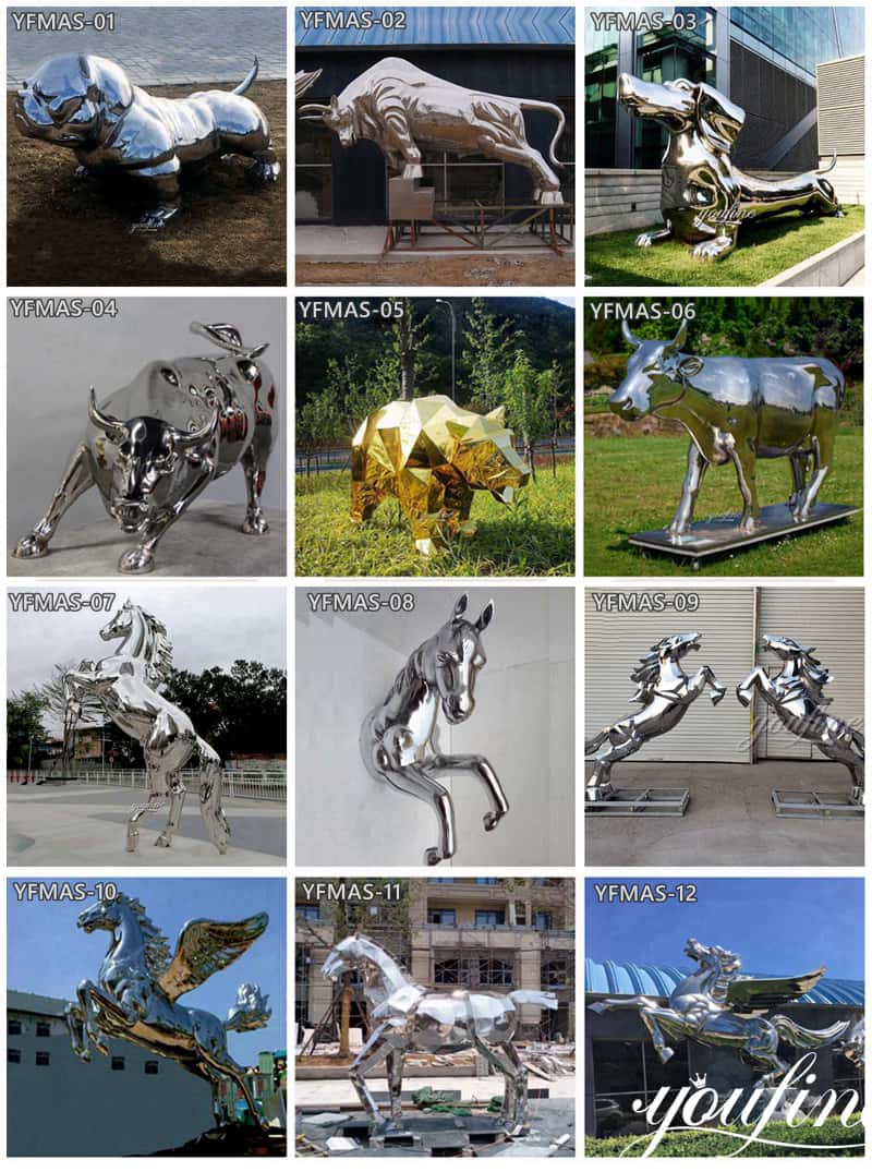 Abstract Deer Sculpture Modern Stainless Steel Art Factory Supply CSS-633 - Garden Metal Sculpture - 5